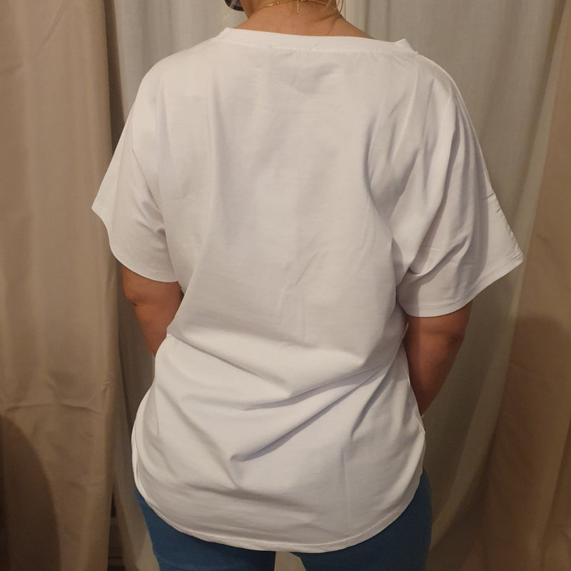 T-Shirt Imprimé NYC - Blanc-Argenté